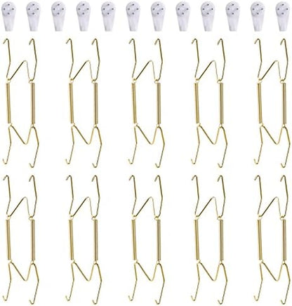  12 Pack Plate Hangers, 6 8 10 Inch Wall Plate Hangers And 16 Pack Wall Hooks, Compatible 6 To 10.5 Inch Decorative Plates, Antique China, Antique Plates And Arts