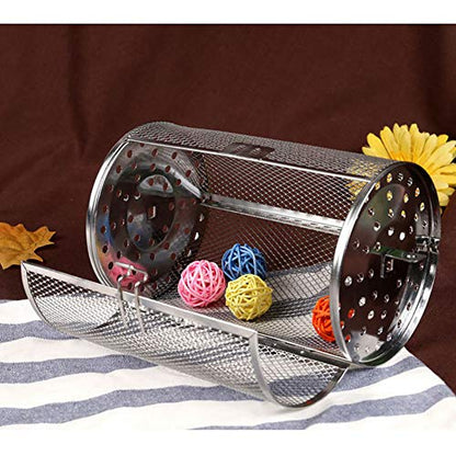  Stainless Steel Rotisserie Grill, 360 Degree Rotatable Heating Oven Cages Oven Racks Oven Basket, Oven Roaster Drum For Peanut Dried Nut Coffee Beans BBQ