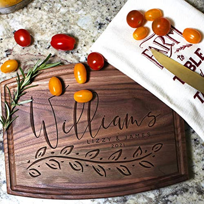  Personalized Cutting Board, 11 Designs, 5 Wood Styles Cutting Board - Wedding Gifts For Couple, Housewarming Gifts, Personalized Gifts For Mom And Dad, Grandma Gifts, Engraved Kitchen Sign