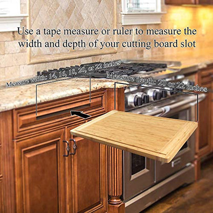  Universal Premium Pull Out Cutting Boards - Under Counter Replacement - Designed To Fit Standard Slots - Heavy Duty Kitchen Board With Juice Groove - 22" X 22" X 0.75" - 1 Piece