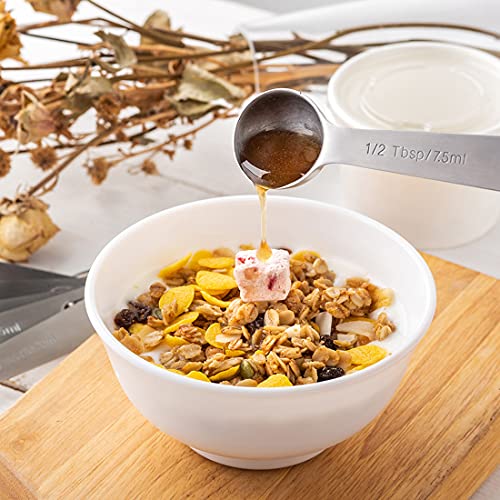  Measuring Spoons, Copper Plated Stainless Steel Measuring Spoons Set Of 6 Piece 1/8 Tsp, 1/4 Tsp, 1/2 Tsp, 1 Tsp, 1/2 Tbsp & 1 Tbsp For Measuring Dry And Liquid Ingredients, Fits In Spice Jars