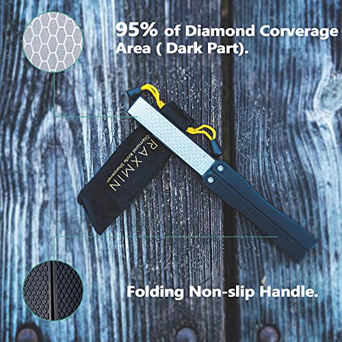  5" Diamond Pocket Sharpener Folding Knife Garden Tools Sharpening 400/600 Grit Double Sided