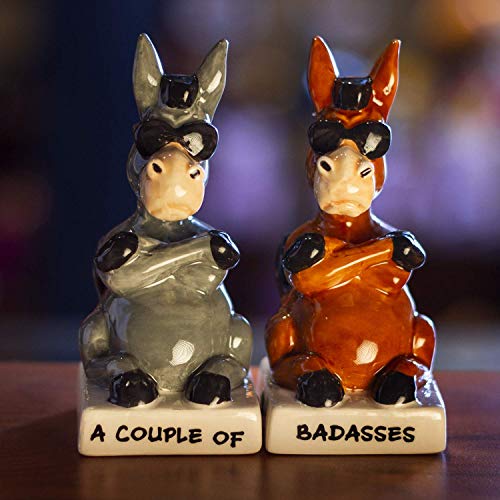  A Couple Of Baddasses Ceramic Salt And Pepper Shakers Set