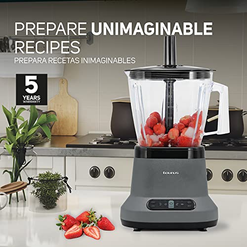 Taurus | Blaze| Maximun Power Per Two| 80 Oz Jar| 4 Presets Functions| Powerful 1500 W| 2 Motors| 2 Times More Durable| Blender And 2 Bottles 2 Go!|