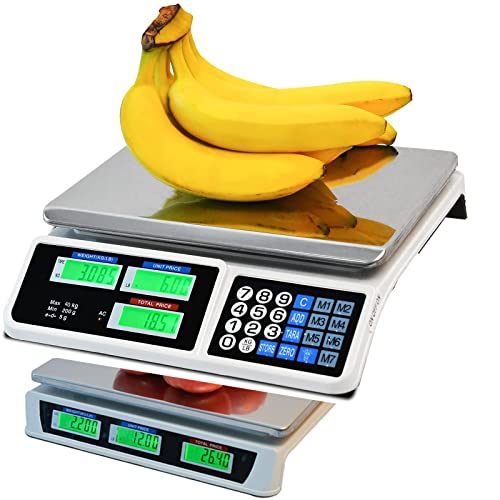  Electronic Price Computing Scale 66 LB Computing Commercial Food Meat Produce Electronic Counting Weight Lb/g/Kg With Large Display And Rechargeable Battery