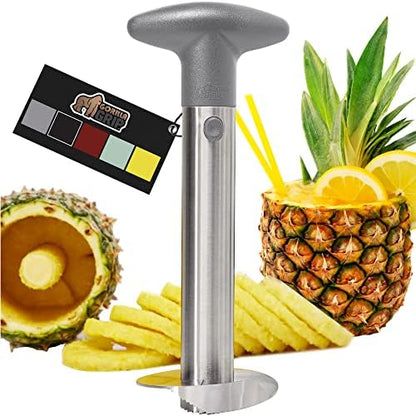 Pineapple Corer, Easy To Use BPA Free Peeler, Rust Resistant Reinforced Stainless Steel Sharp Blades, Fruit Slicer Tool, Detachable Handle, Kitchen Essentials, Core Twist Remover, Black