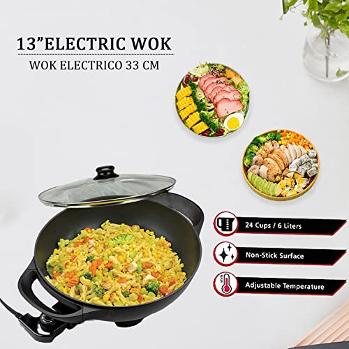  Nstick Electric Skillet - With Vented Glass Lid (13-In, 6Qt)
