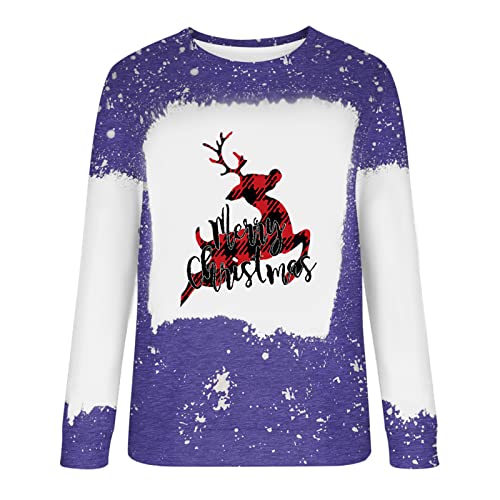  Pullover Sweatshirts For Women Fall Crew Neck Sweatshirts Long Sleeve Christmas Print Fashion Pullover Top Fall Clothes