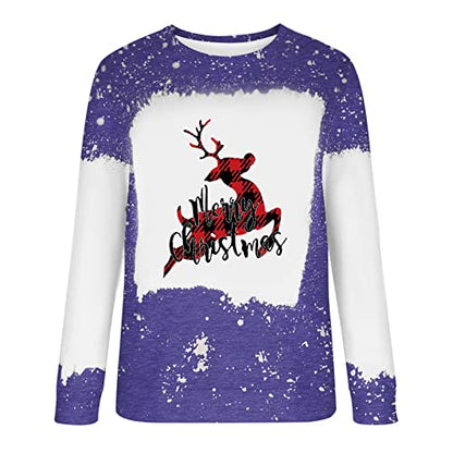  Pullover Sweatshirts For Women Fall Crew Neck Sweatshirts Long Sleeve Christmas Print Fashion Pullover Top Fall Clothes