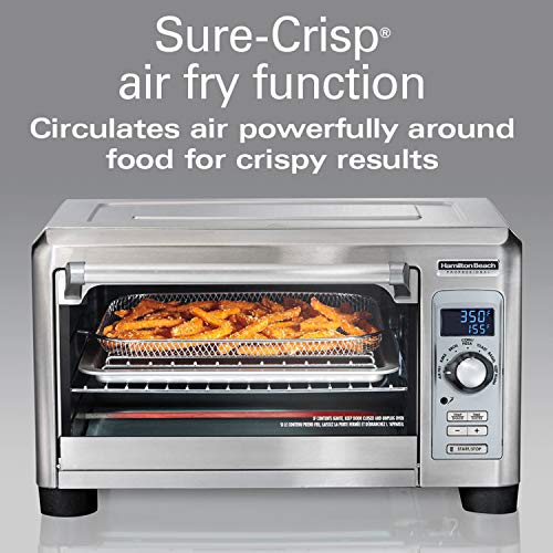  Sure-Crisp Digital Air Fryer Countertop Toaster Oven, 1500W, Fits 12” Pizza 6 Slice Capacity, Temperature Probe, Stainless Steel (31243)