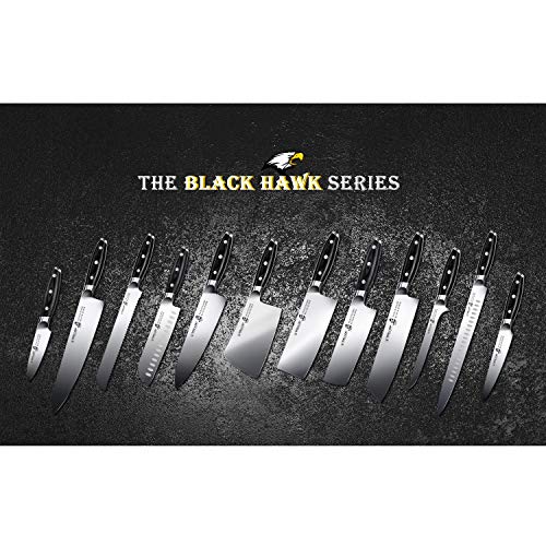  Allop Cleaver Knife 7 Inch, Chinese Vegetable Cleaver Knife - High Carbon Stainless Steel - Full Tang Pakkawood Handle - BLACK HAWK SERIES With Gift Box