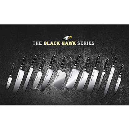  Allop Cleaver Knife 7 Inch, Chinese Vegetable Cleaver Knife - High Carbon Stainless Steel - Full Tang Pakkawood Handle - BLACK HAWK SERIES With Gift Box