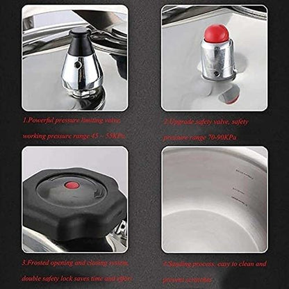  Outdoor Pressure Cooker Field, Portable Mini Camping 304 Stainless Steel Explosion-proof Small Pressure Cooker Large Capacity (Size : 5L)