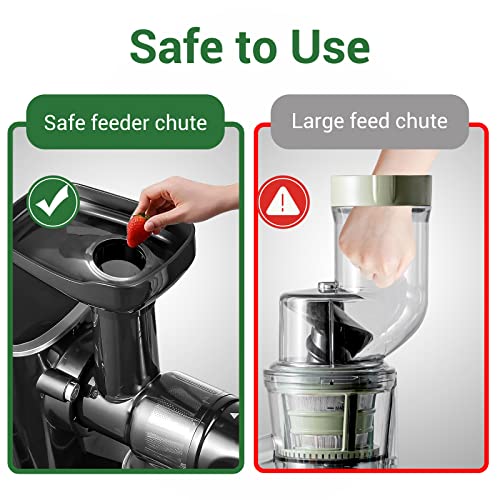 Juicer Machines,AMZCHEF Slow Masticating Juicer Extractor, Cold Press Juicer With Two Speed Modes, Travel Bottle(500ML),LED Display, Easy To Clean Brush & Quiet Motor For Vegetables&Fruits,Gray