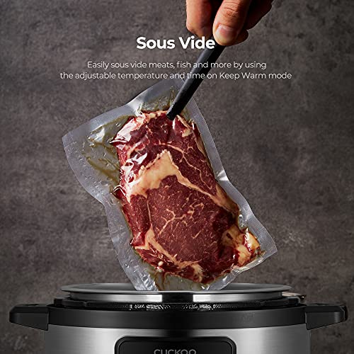  Uckoo CMC-ZSN601F 8-in-1 Electric Pressure Cooker, Slow Cooker, Sauté, Steamer, Warmer, Sous Vide, 20 Menu Options, Stainless Steel Inner Pot, 6 QT, Black