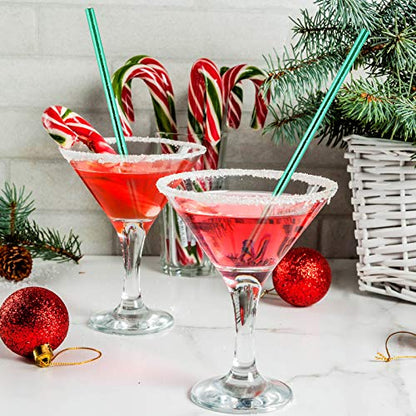  200 Pieces Christmas Foil Paper Straws Red Green White Stripe And Dots Christmas Tree Snowflake Biodegradable Drinking Straws For Christmas Party Supplies, 8 Style