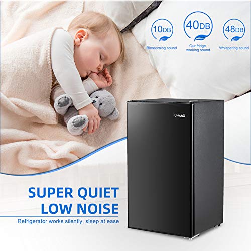  Compact Refrigerator Energy Star Single Door Fridge Mini Fridge With Freezer, 3.2 Cu.Ft ，Portable Reversible Refrigerator，Super Quiet, Small Refrigerator For Dorm, Bedroom