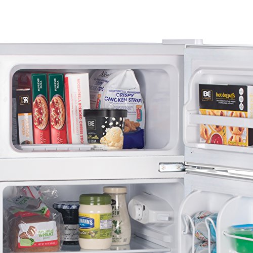  RD32W Compact Double Door Refrigerator With True Freezer, 3.2 Cu. Ft. Mini Fridge, White