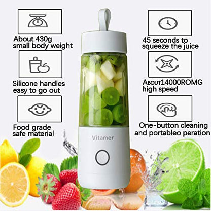  Portable Blender, Mini Blender With USB Charging Function, Mini Blending Juicer For Fruits And Milkshakes, Can Squeeze Juice In 45s, Suitable For Family, Travel, Outdoor, Micro Blender(1 PCS)
