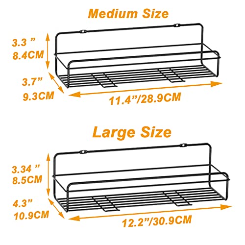  WEJIPP Spice Rack Holders Organizer For Wall Mount,Hanging Spice Shelf Storage Racks Seasoning Organizer Extra Storage For Kitchen Pantry Cabinet Cupboard Door Mount,4 Packs
