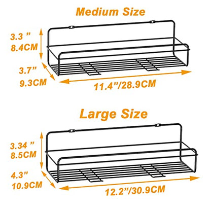  WEJIPP Spice Rack Holders Organizer For Wall Mount,Hanging Spice Shelf Storage Racks Seasoning Organizer Extra Storage For Kitchen Pantry Cabinet Cupboard Door Mount,4 Packs