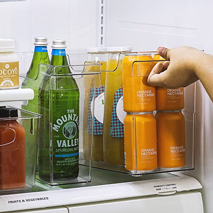  Roll Out Bottle Organization Bins - 2 Sizes Pantry Under Sink Organizer With Wheels & Handles - Clear Plastic Organizing Containers For Cleaning Supplies - Kitchen Cabinet Laundry Room Storage