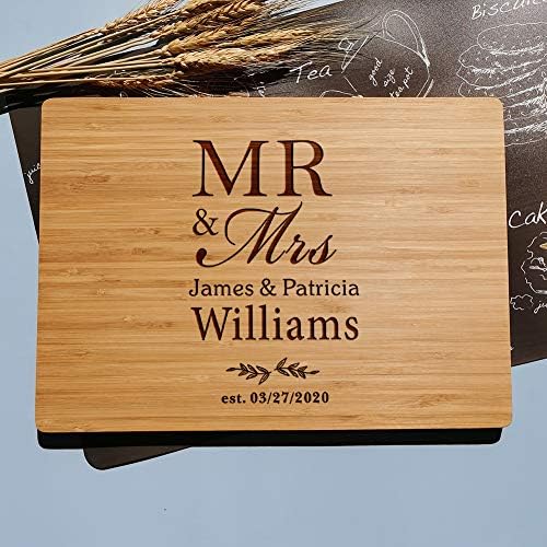  Gifts For Wedding Or Anniversary, Personalized Wooden Cutting Board For Engagement, Bridal Shower, Present For Couple, Bride, Groom