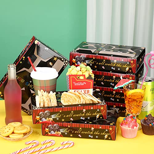  30 Pcs Movie Night Snack Trays Disposable Movie Trays Movie Night Supplies Snack Boxes Movie Theater Decor Cardboard Snack Holder For Cinema Party Favors Food Popcorn Drink Candy Decorations