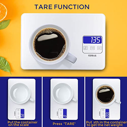  Food Scale With USB Rechargeable, Digital Kitchen Scale With 6 Units, High Precision To 0.04 Oz /11lbs Capacity, Weight Range From 3g-5000g
