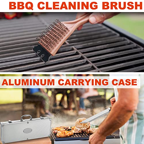  21PCS Professional Stainless Steel Grill Accessories Set For Men Dad Women - Perfect Grill Gift On Father's Day, Christmas, Birthday - Complete BBQ Kit For Outdoor Camping Barbecue
