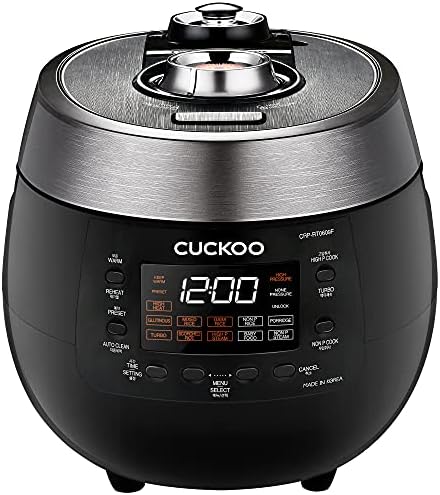  Uckoo CRP-RT0609FW 6 Cup Twin Pressure Plate Rice Cooker & Warmer With High Heat, GABA, Mixed, Scorched, Turbo, Porridge, Baby Food, Steam (Hi/NonPress.) And More, Made In Korea (White)