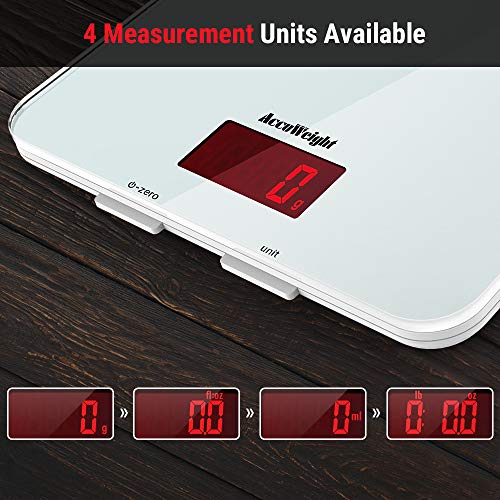  201 Digital Multifunction Meat Food Scale With LCD Display For Baking Kitchen Cooking, 11lb Capacity By 0.1oz, Tempered Glass