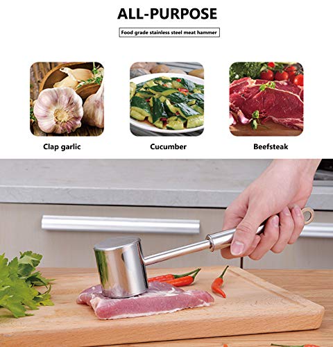  Meat Tenderizer/hammer/tongs-stainless Steel-double-sided Tool For Softening, Smoothing And Hitting Venice, Pork, Veal, Lamb, Chicken, Steak And Turkey-dishwasher-safe