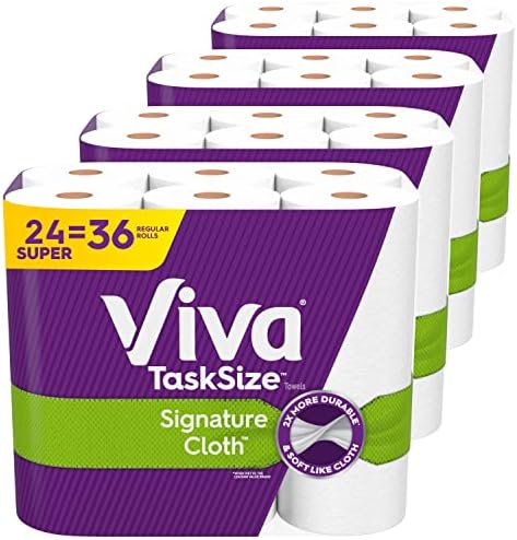 Viva Signature Cloth Paper Towels, Task Size - 24 Super Rolls (4 Packs Of 6), 81 Sheets Per Roll