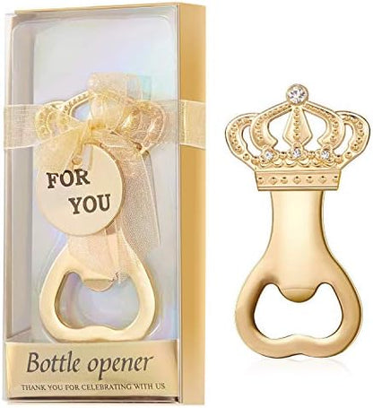  Pack Of 12 Gold Crown Bottle Opener Wedding Favors,Party Favors For Guest Souvenir Gift For Baby Shower Birthday Party Decorations And Supplies By LAYSERI (Gold Crown Style,12 )