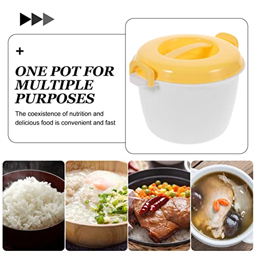  Microwave Rice Maker Microwave Rice Cooker Rice Steamer: Round Microwave Food Container Microwaveable Rice Pasta Cooker Includes Spoons Microwave Rice Steamer For Rice Chicken Pasta Rice