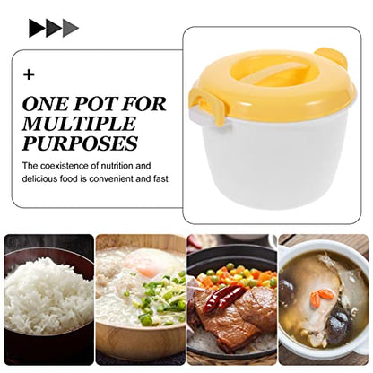  Microwave Rice Maker Microwave Rice Cooker Rice Steamer: Round Microwave Food Container Microwaveable Rice Pasta Cooker Includes Spoons Microwave Rice Steamer For Rice Chicken Pasta Rice