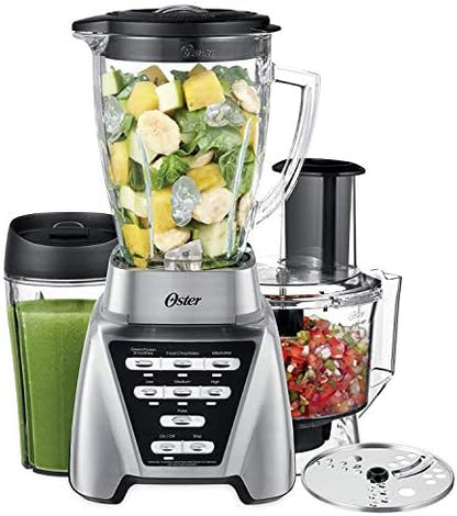Oster® Blender | Pro 1200 With Glass Jar, 24-Ounce Smoothie Cup And Food Processor Attachment, Brushed Nickel - BLSTMB-CBF-000