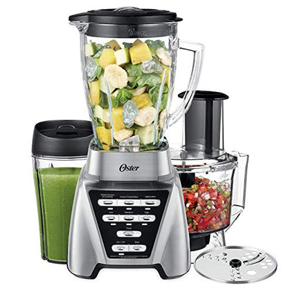Oster® Blender | Pro 1200 With Glass Jar, 24-Ounce Smoothie Cup And Food Processor Attachment, Brushed Nickel - BLSTMB-CBF-000