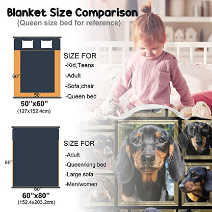  Dachshund Blanket,Dachshund Gift For Women,Dog Blanket Throw For Kid Adult Men Women Dachshund Lovers Super Soft Flannel Blanket For Bed Sofa Office Living Room Decor 60"x80"