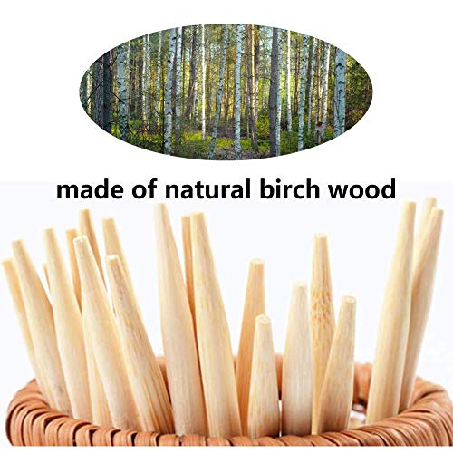  Wooden Candy Apple Skewer Sticks, 6mm 5.25inch Natural Bamboo Skewers BBQ Caramel Apple Sticks Cotton Candy Stick Rock Candy Stick Skewer Semi Pointed Lollipop Sticks Barbecue Corn Dog