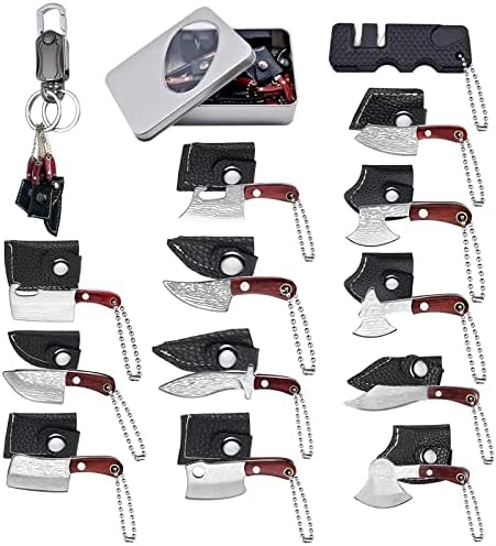  Tiny Knife Chef Keychain With Sheath For Package Opener Box Cutter Letter Opener-8pcs