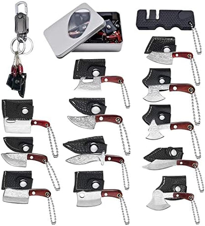  Tiny Knife Chef Keychain With Sheath For Package Opener Box Cutter Letter Opener-8pcs