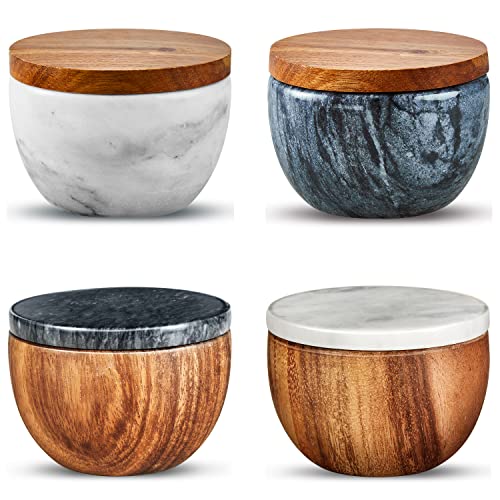  4Pcs Marble Salt Box Cellar
