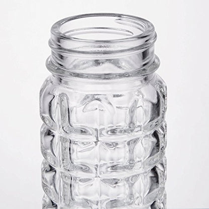  Moisture Proof Salt & Pepper Shakers - 1.5 Oz - Glass W/Black & White Lids Spring Loaded, No Clog, Set Of 2