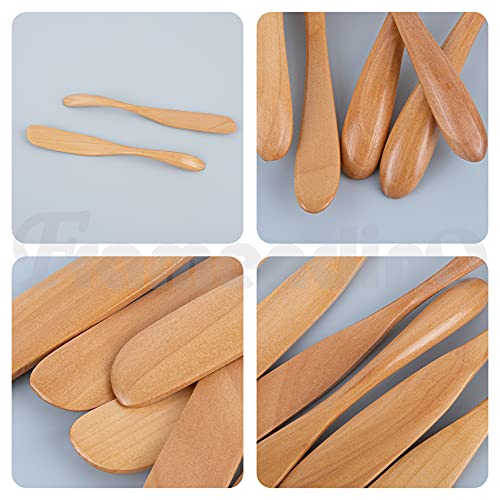  Framendino, 6 Pack Wooden Butter Spreaders Wood Cheese Peanut Jelly Jam Sandwich Cream Spreader Breakfast Dessert Condiment Spatula Spatulas For Kitchen Baking Tool Natural Color 6.5"