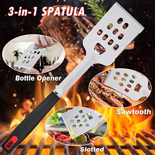  BBQ Grill Accessories Heavy Duty Grill Utensils 32 PCS Set Extra Thick Stainless Steel BBQ Grilling Tools With Nylon Carry Bag Great Gift Christmas For Men In Camping Backyard Barbecue Party
