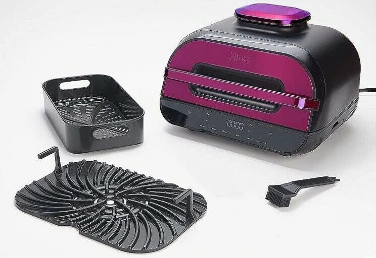  Ninja FG551/BG550 Foodi Smart XL 6-in-1 Indoor Grill With 4-Quart Air Fryer Roast Bake Dehydrate Broil And Leave-in Thermometer, With Extra Large Capacity, And A Stainless Steel Finish (Renewed),