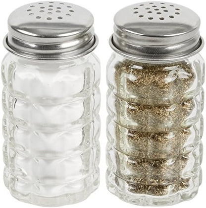  © Retro Style Salt And Pepper Shakers With Stainless Tops Set Of 2