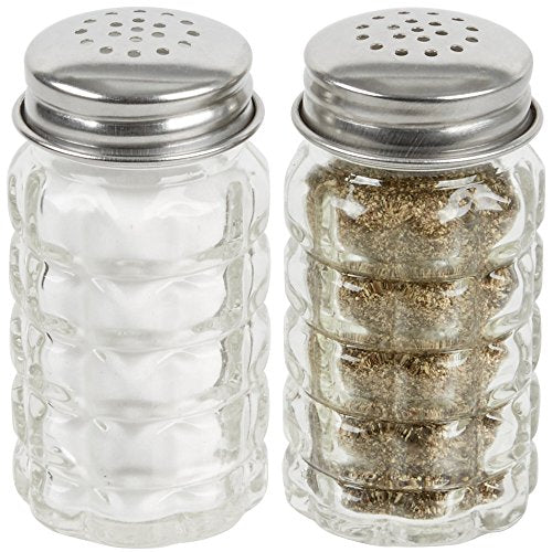  © Retro Style Salt And Pepper Shakers With Stainless Tops Set Of 2